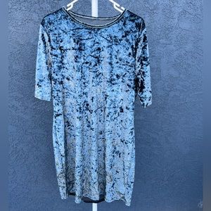 Blue Velvety Soft T-Shirt Dress